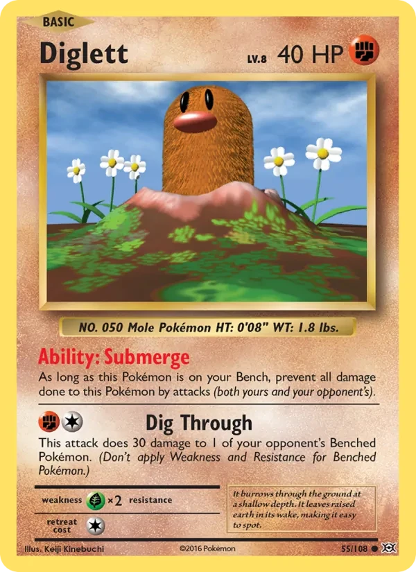 Diglett 55/108 Evolutions Pokémon card