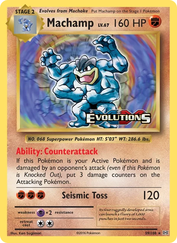 Machamp 59/108 Evolutions Pokémon card