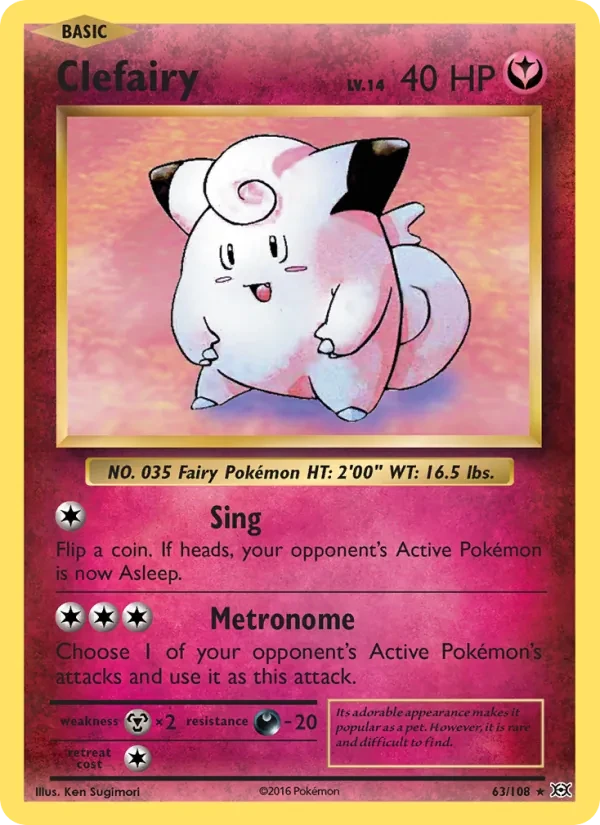 Clefairy 63/108 Evolutions Pokémon card