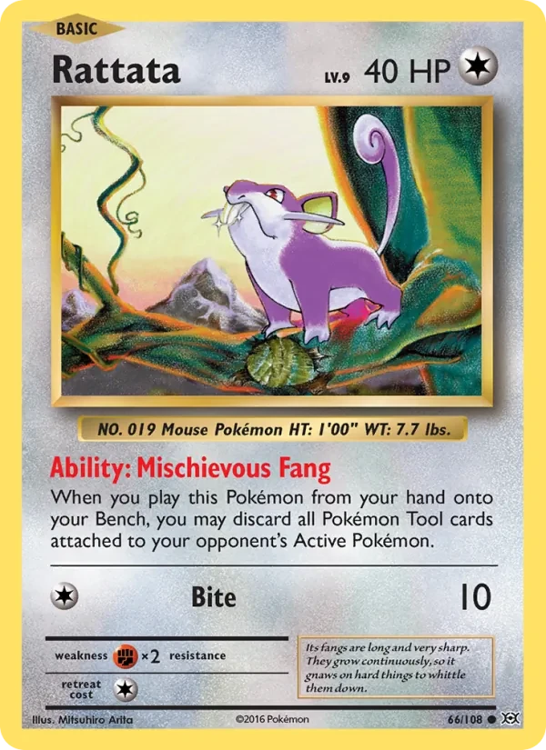 Rattata 66/108 Evolutions Pokémon card