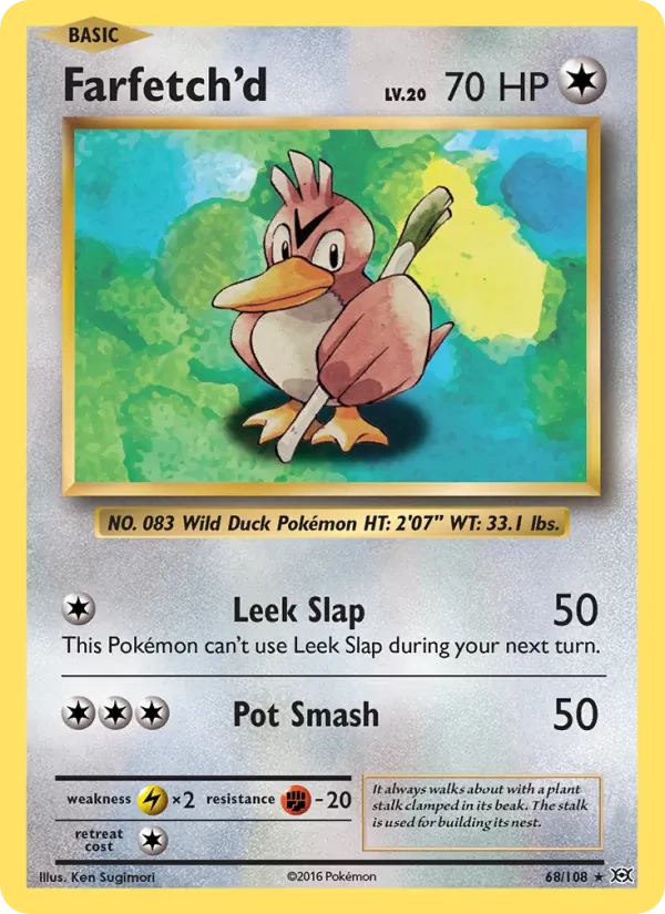 Farfetch'd 68/108 Evolutions Pokémon kaart