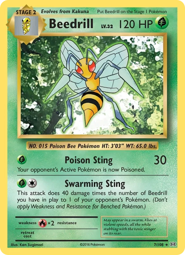 Beedrill 7/108 Evolutions Pokémon card