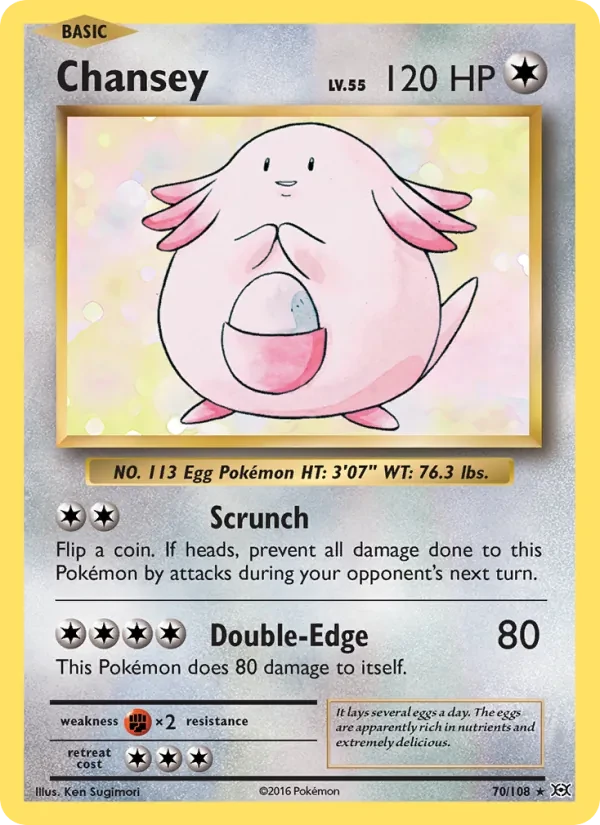 Chansey 70/108 Evolutions Pokémon card