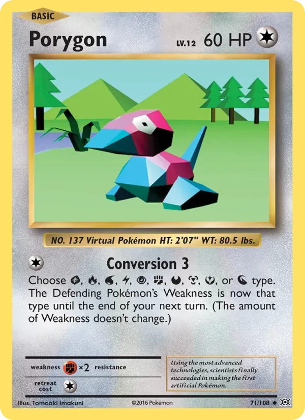 Porygon 71/108 Evolutions Pokémon card