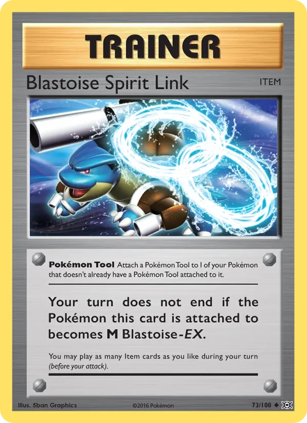 Blastoise Spirit Link 73/108 Evolutions Pokémon card