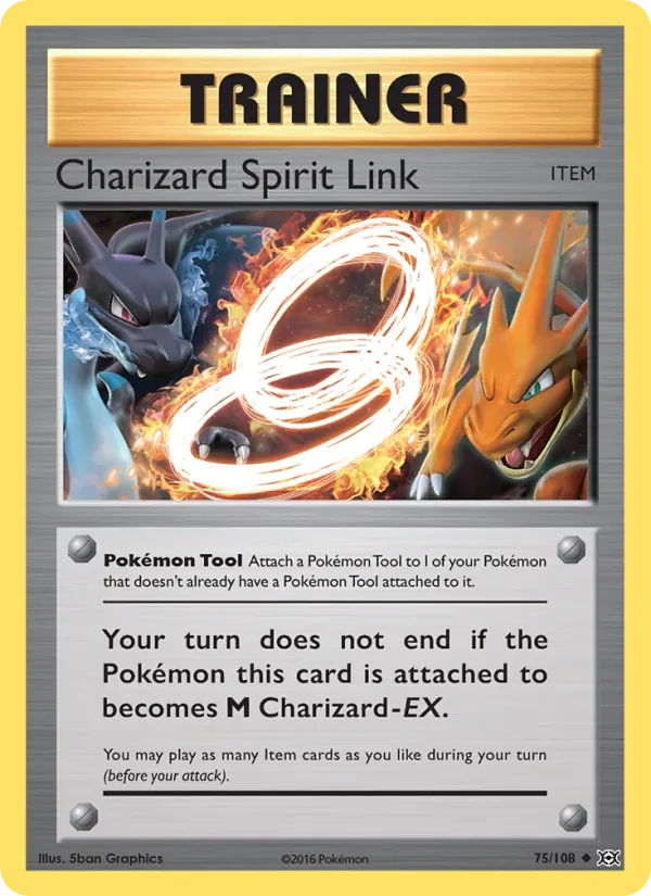 Charizard Spirit Link 75/108 Evolutions Pokémon card