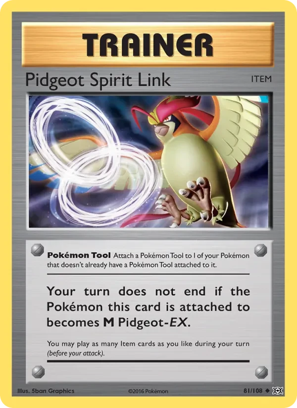 Pidgeot Spirit Link 81/108 Evolutions Pokémon card