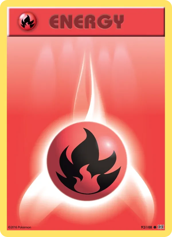 Fire Energy 92/108 Evolutions Pokémon kaart