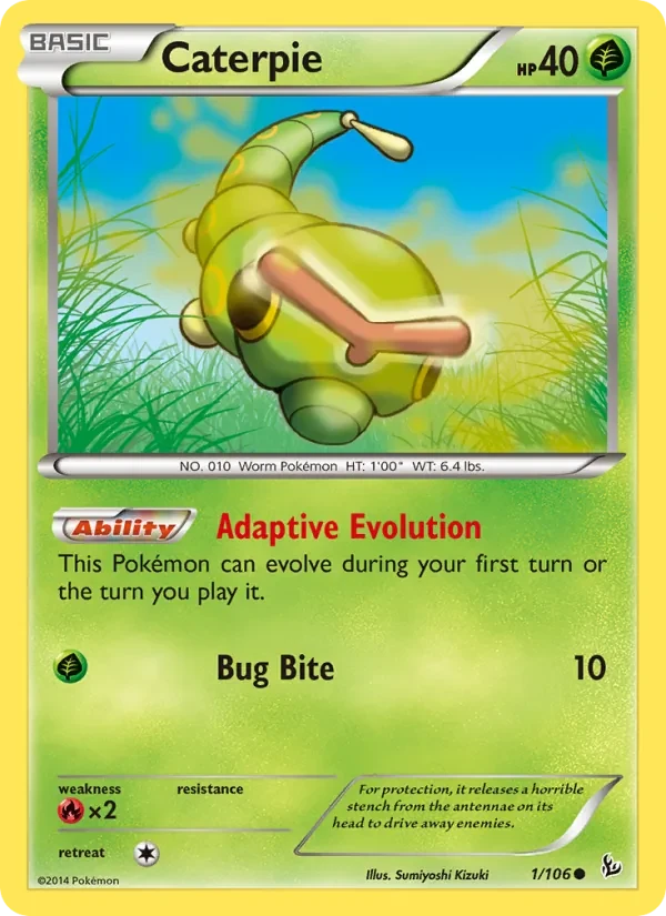 Caterpie 1/106 Flashfire Pokémon card