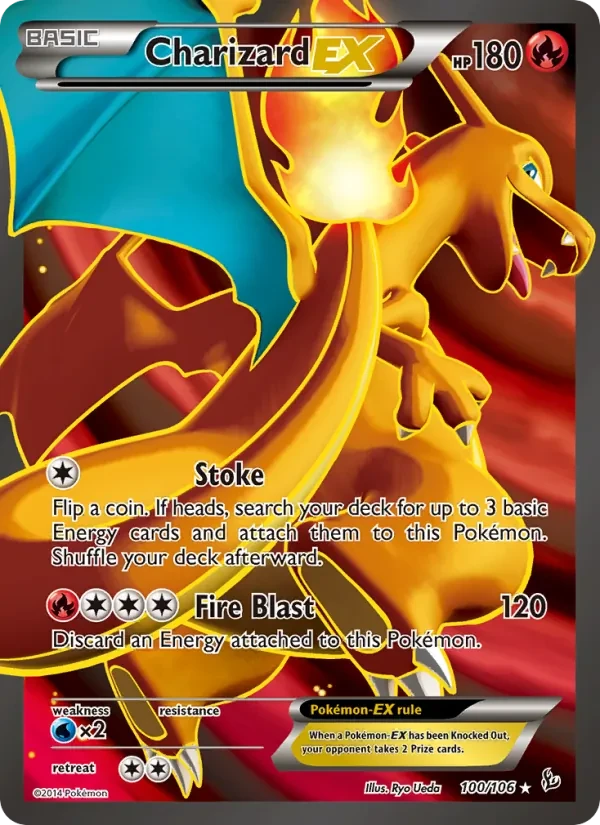 Charizard EX 100/106 Flashfire Pokémon card