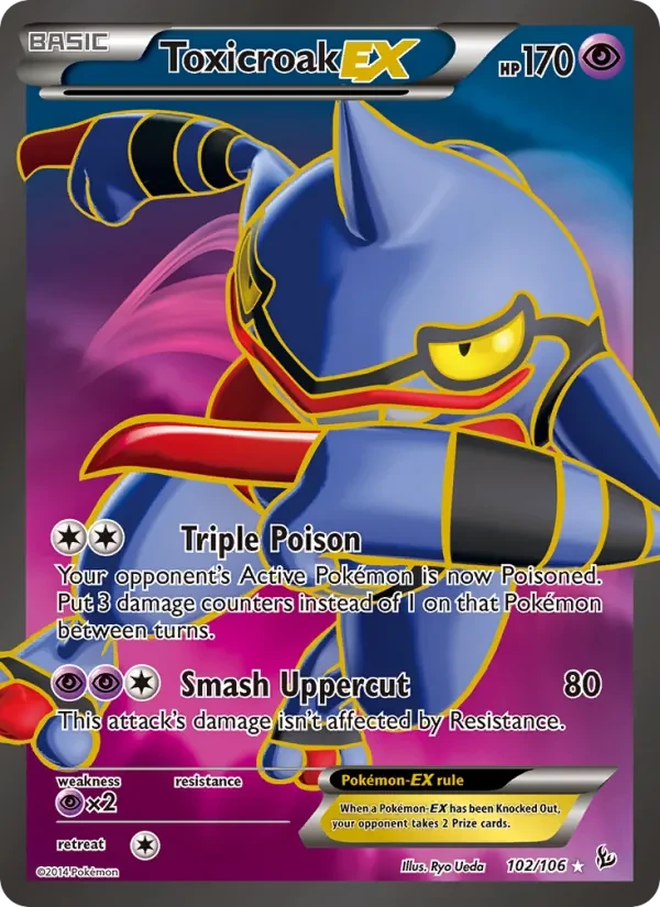 Toxicroak EX 102/106 Flashfire Pokémon card