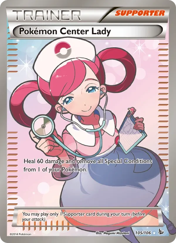 Pokémon Center Lady 105/106 Flashfire Pokémon card