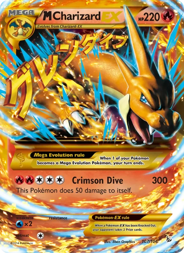 M Charizard EX 107/106 Flashfire Pokémon card