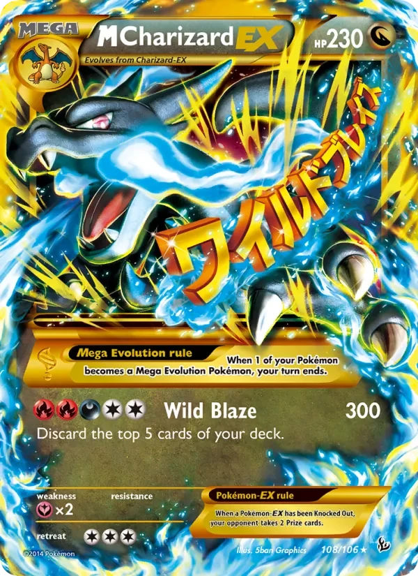 M Charizard EX 108/106 Flashfire Pokémon card