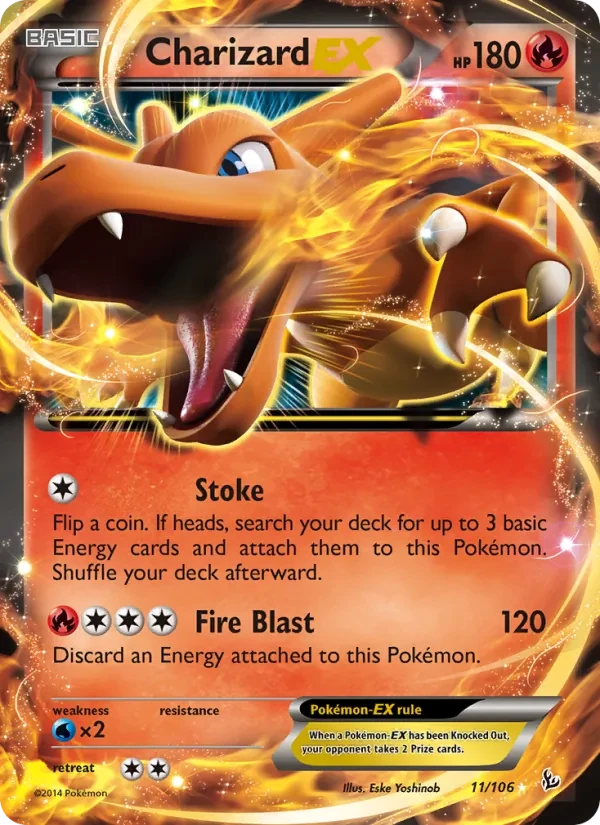 Charizard EX 11/106 Flashfire Pokémon Karte