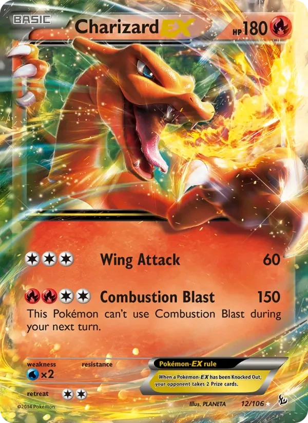 Charizard EX 12/106 Flashfire Pokémon Karte