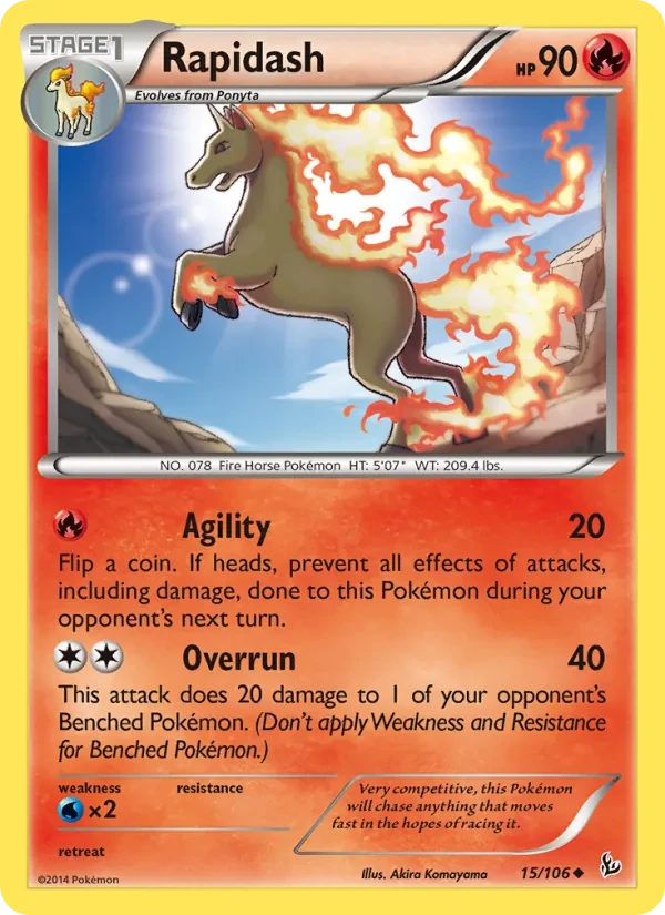 Rapidash 15/106 Flashfire Pokémon Karte