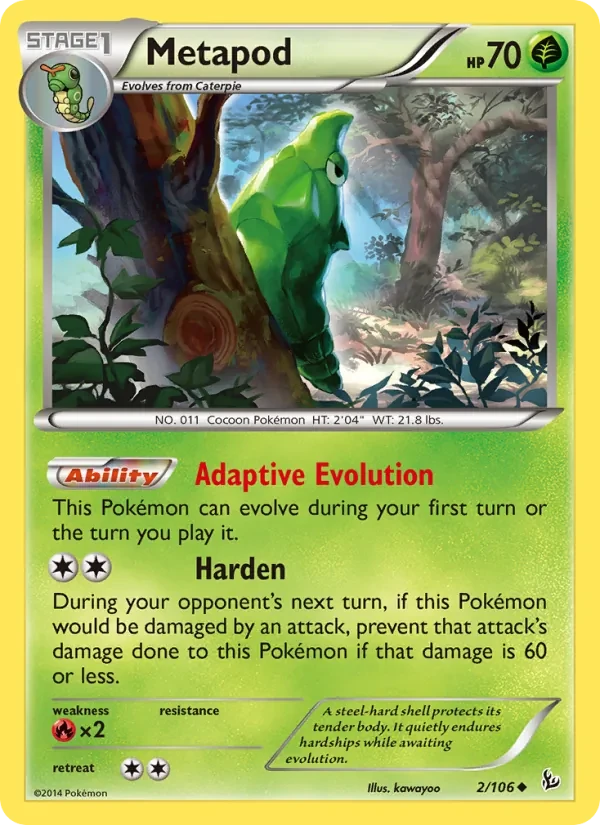 Metapod 2/106 Flashfire Pokémon card