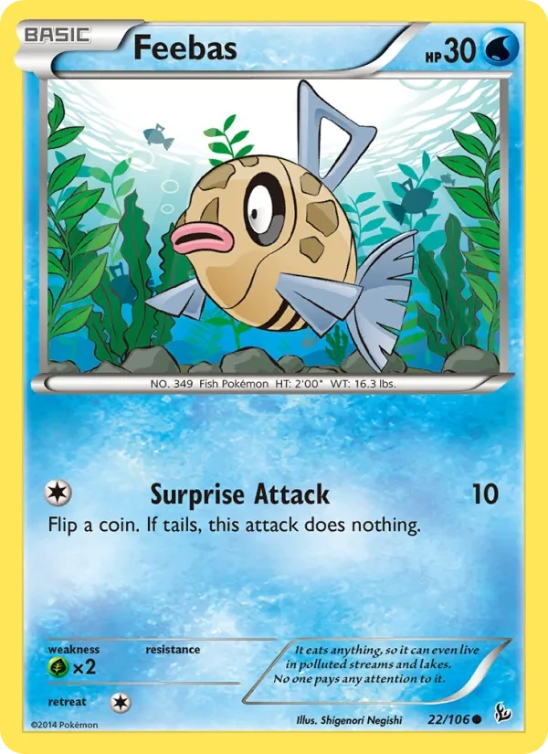 Feebas 22/106 Flashfire Pokémon card