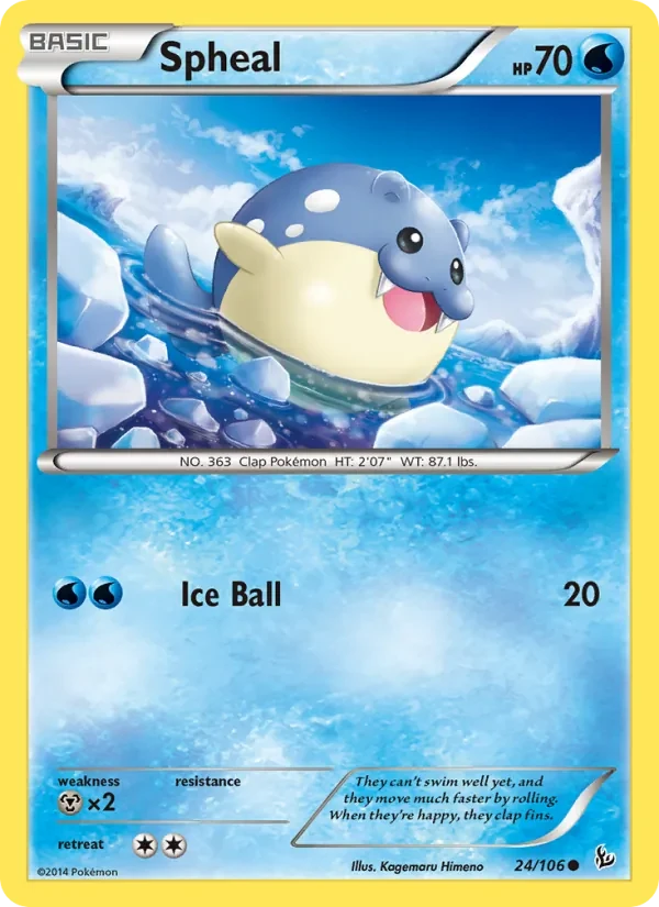Spheal 24/106 Flashfire Pokémon card