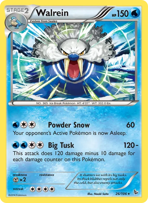 Walrein 26/106 Flashfire Pokémon card