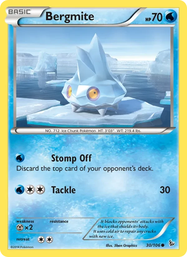 Bergmite 30/106 Flashfire Pokémon card