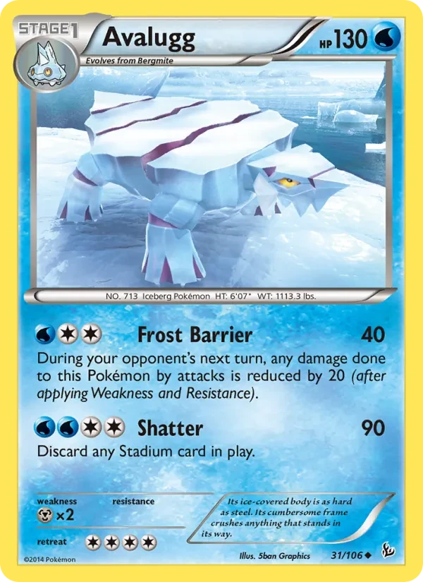 Avalugg 31/106 Flashfire Pokémon kaart