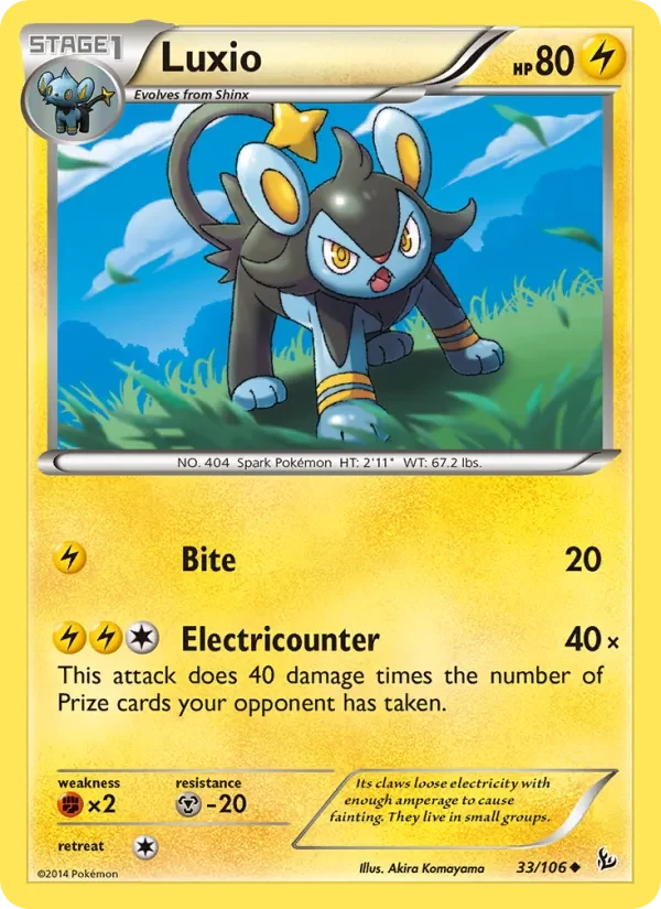 Luxio 33/106 Flashfire Pokémon card