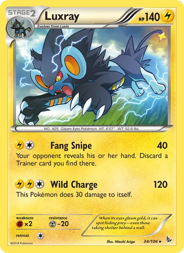 Luxray 34/106 Flashfire Pokémon Karte