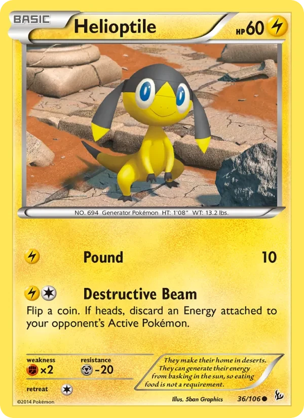 Helioptile 36/106 Flashfire Pokémon card