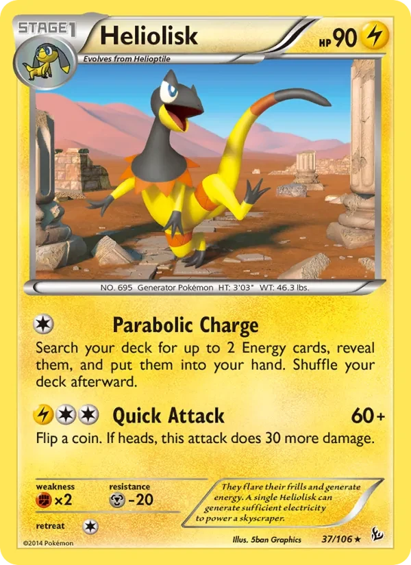 Heliolisk 37/106 Flashfire Pokémon card