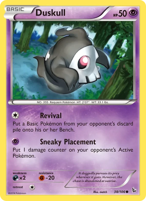 Duskull 38/106 Flashfire Pokémon card