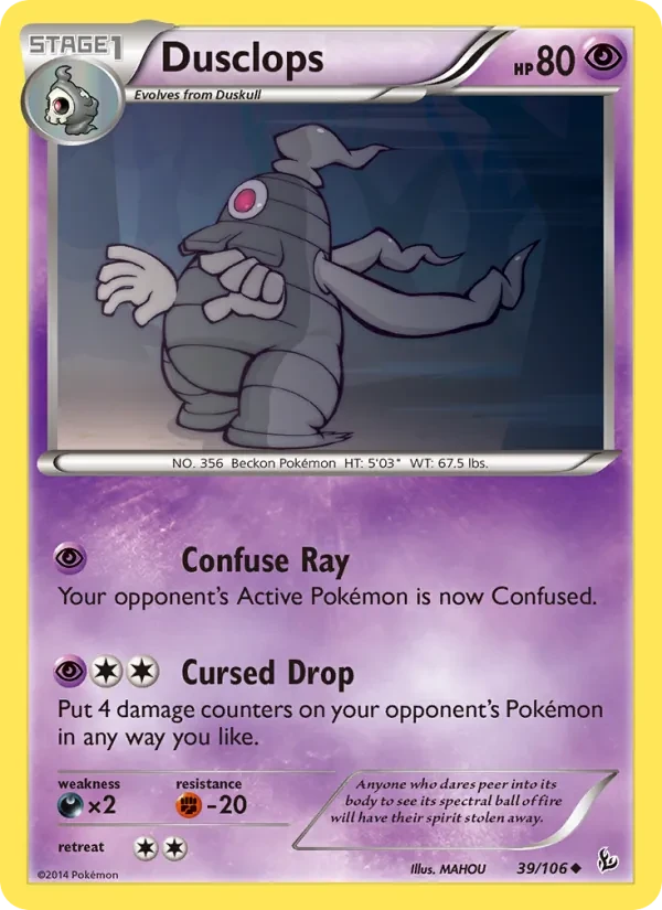 Dusclops 39/106 Flashfire Pokémon card