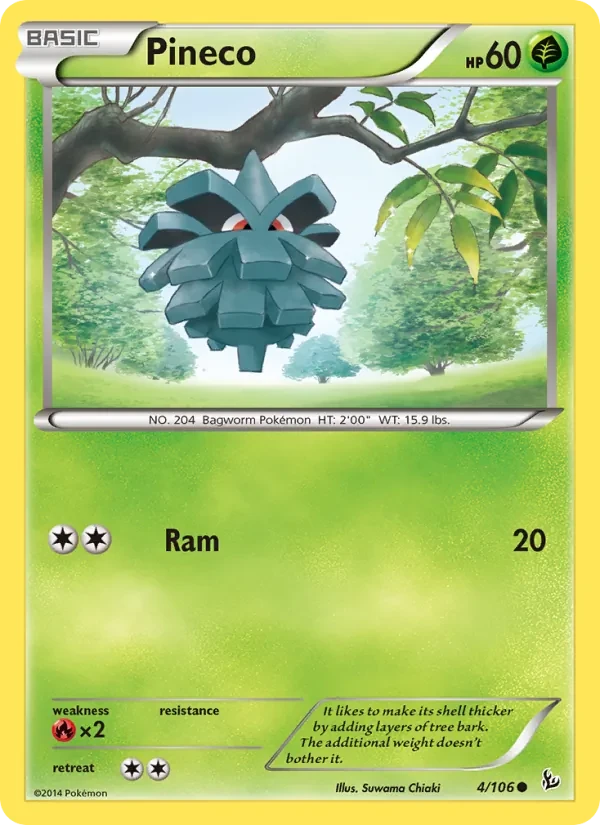 Pineco 4/106 Flashfire Pokémon card