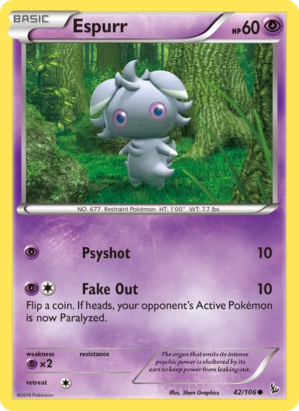 Carta Pokémon Espurr 42/106 Flashfire