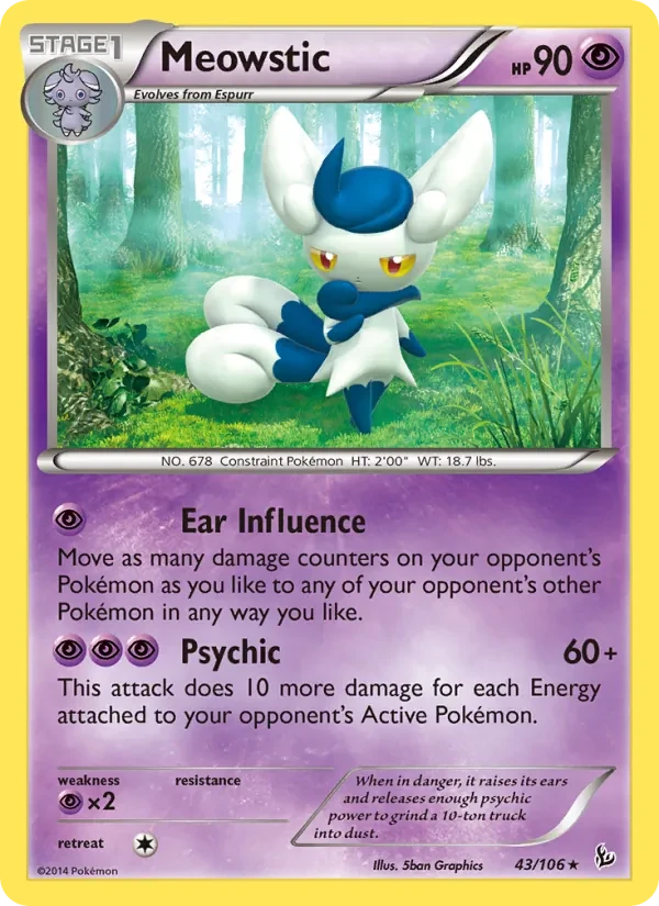 Meowstic 43/106 Flashfire Pokémon card