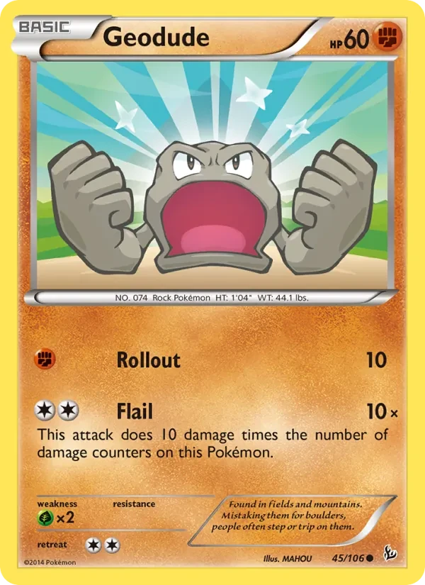 Geodude 45/106 Flashfire Pokémon card