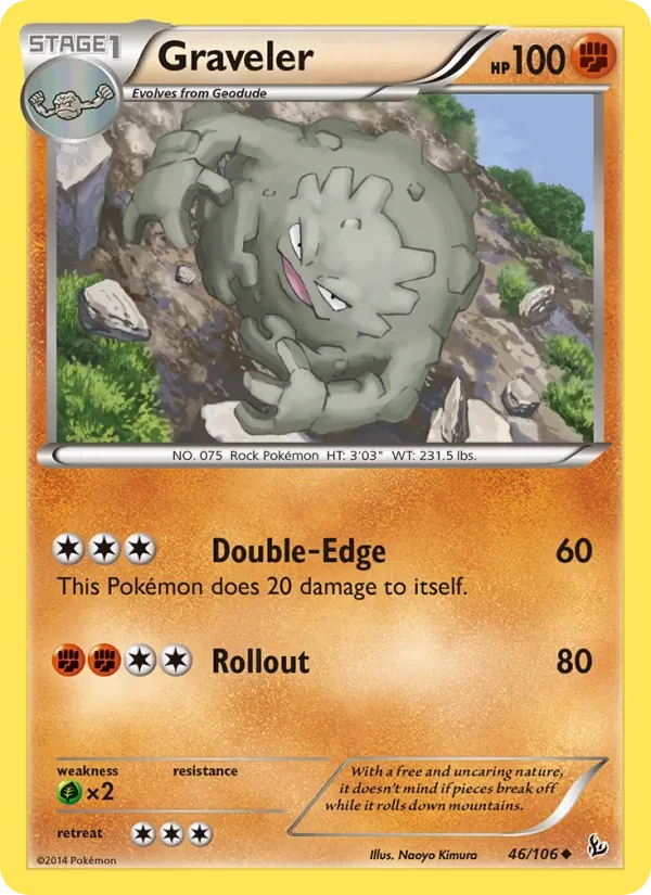 Graveler 46/106 Flashfire Pokémon Karte