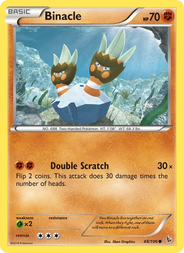 Binacle 48/106 Flashfire Pokémon Karte