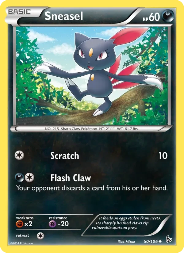 Sneasel 50/106 Flashfire Pokémon card