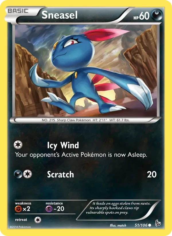 Sneasel 51/106 Flashfire Pokémon card