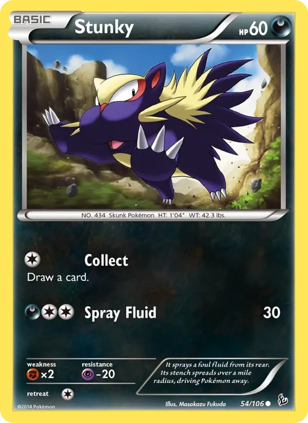Stunky 54/106 Flashfire Pokémon card
