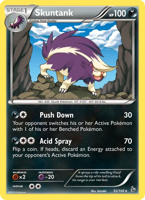 Skuntank 55/106 Flashfire Pokémon card