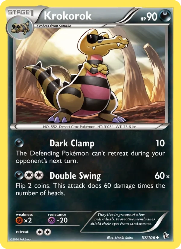 Krokorok 57/106 Flashfire Pokémon kaart