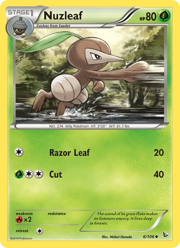 Nuzleaf 6/106 Flashfire Pokémon card