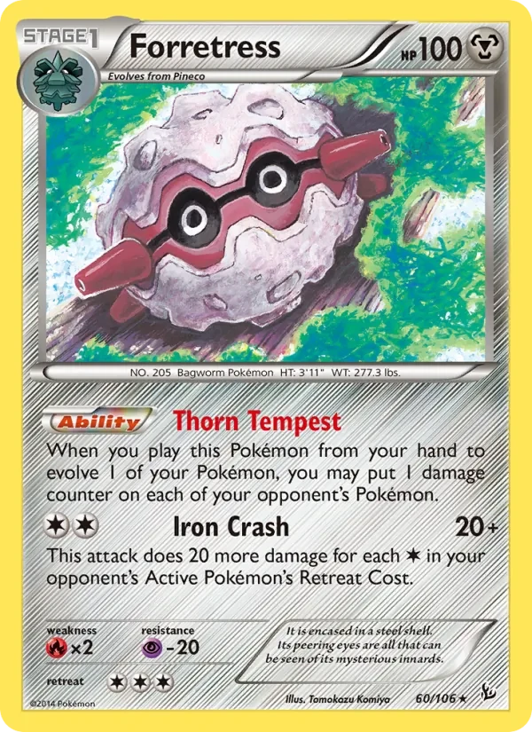 Forretress 60/106 Flashfire Pokémon card