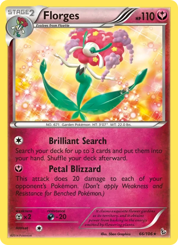 Florges 66/106 Flashfire Pokémon card