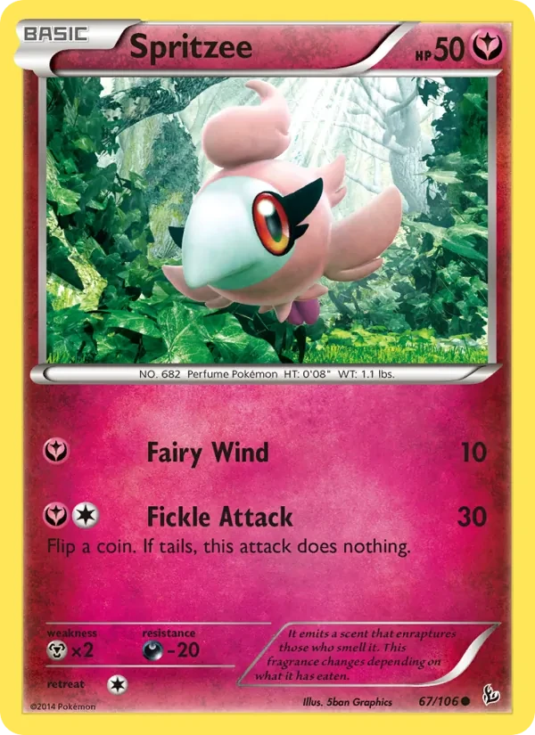 Spritzee 67/106 Flashfire Pokémon card