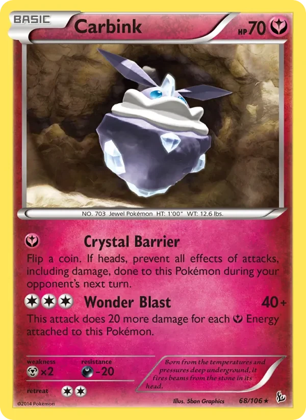 Carbink 68/106 Flashfire Pokémon Karte