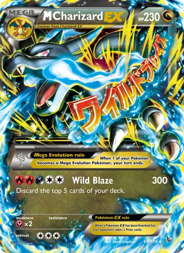 M Charizard EX 69/106 Flashfire Pokémon card